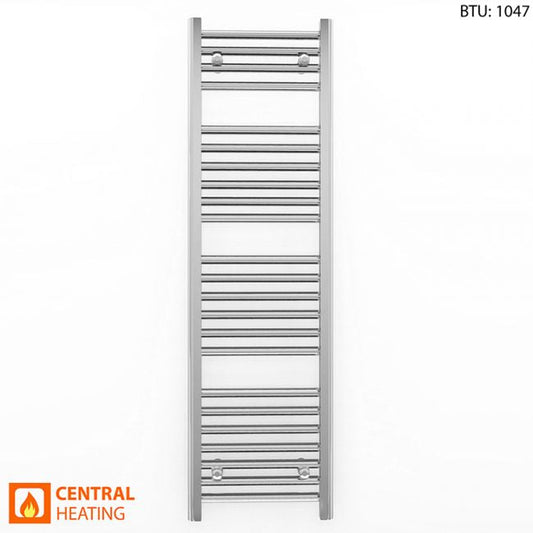 300mm x 1200mm Straight Chrome Heated Towel Rail Radiator