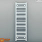 300mm Wide - Heated Towel Rail Radiator - White - Straight