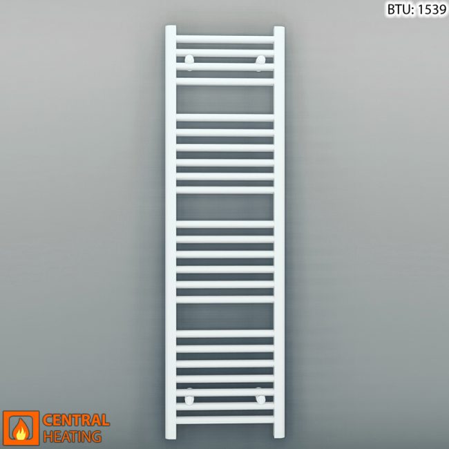 300mm x 1200mm Straight White Heated Towel Rail Radiator