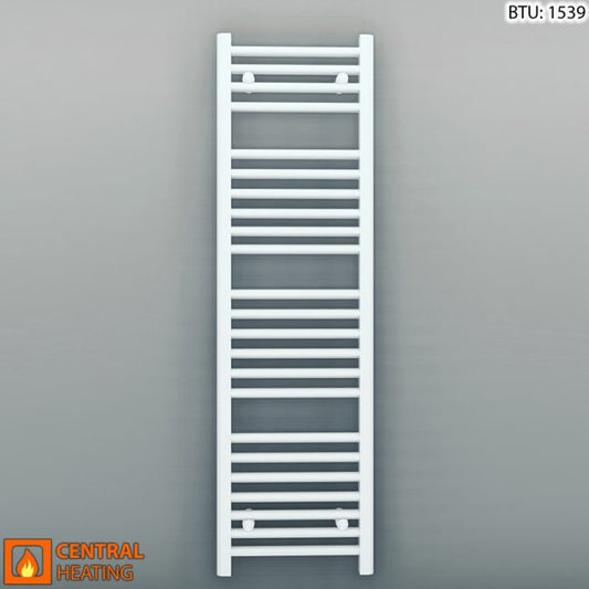300mm x 1200mm Straight White Heated Towel Rail Radiator