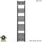 300mm x 1800mm Straight Matt Black Electric Pre-Filled Heated Towel Rail Radiator