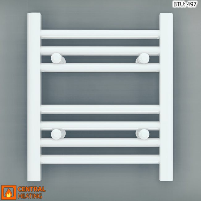 300mm Wide - Heated Towel Rail Radiator - White - Straight