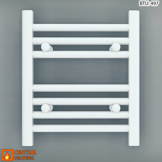 Small 300mm x 400mm Straight White Heated Towel Rail Radiator