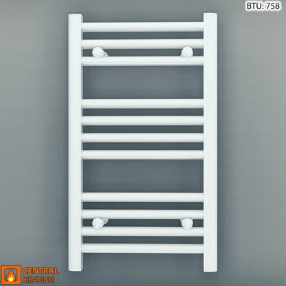 Small 300mm x 600mm Straight White Heated Towel Rail Radiator