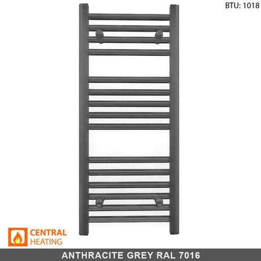 Small 300mm x 800mm Anthracite Grey Heated Towel Rail Radiator