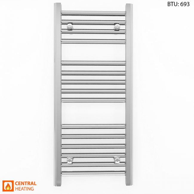 Small 300mm x 800mm Straight Chrome Heated Towel Rail Radiator