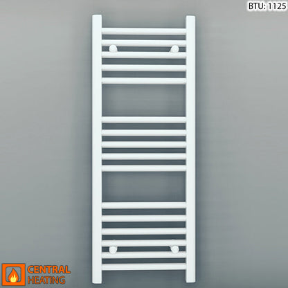 Small 300mm x 900mm Straight White Heated Towel Rail Radiator