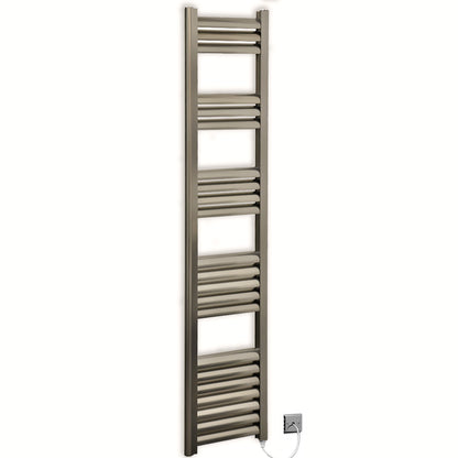 300mm Wide - Accuro Korle Electric Radiator Brushed Chrome Nickel Heated Towel Rail