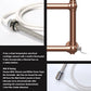 500 x 750mm Brass Electric Heated Towel Rail Radiator Modern Ladder Bathroom Heater Pre Filled 