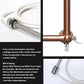 Dual Fuel Modern Brass Heated Towel Rail 500 x 750mm Charlotte (Incl. Valves + Electric Heating Kit) 