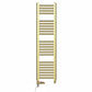 Dual Fuel - 300mm Wide - Shiny Gold- Heated Towel Rail Radiator - (incl. Valves + Electric Heating Kit)