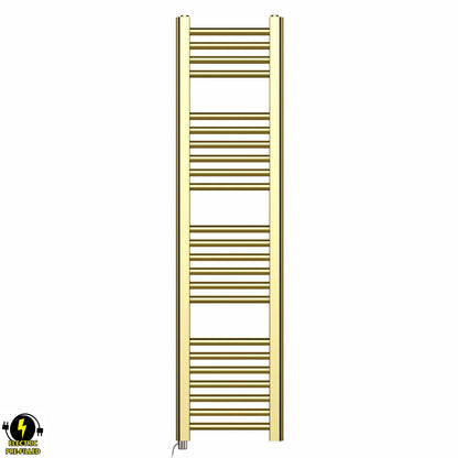 300mm x 1200mm Shiny Gold Electric Pre-Filled Heated Towel Rail Radiator