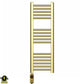Small 300mm x 900mm Shiny Gold Electric Pre-Filled Heated Towel Rail Radiator