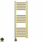 300mm Wide - Electric Heated Towel Rail Radiator - Shiny Gold - Straight