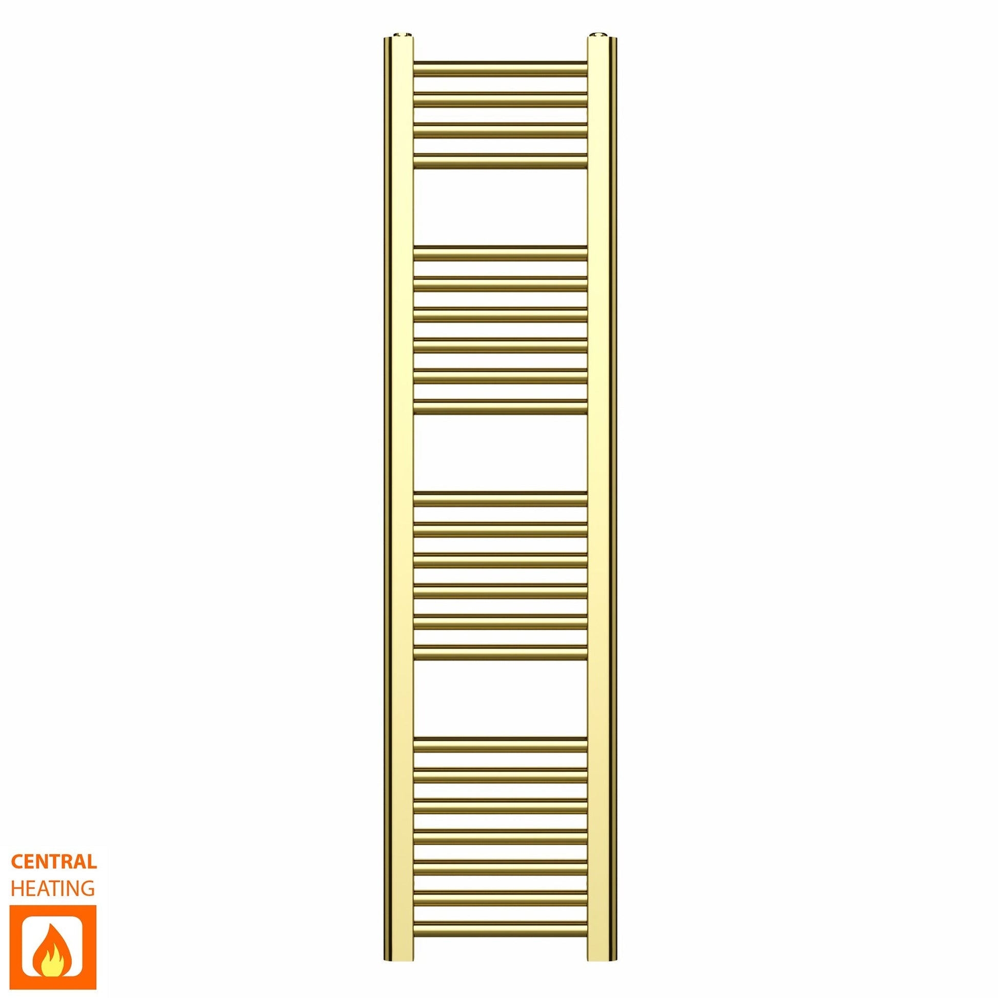 300mm x 1200mm Shiny Gold Heated Towel Rail Radiator