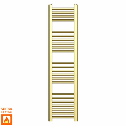 300mm x 1200mm Shiny Gold Heated Towel Rail Radiator