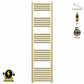 300mm x 1600mm Shiny Gold Electric Pre-Filled Heated Towel Rail Radiator