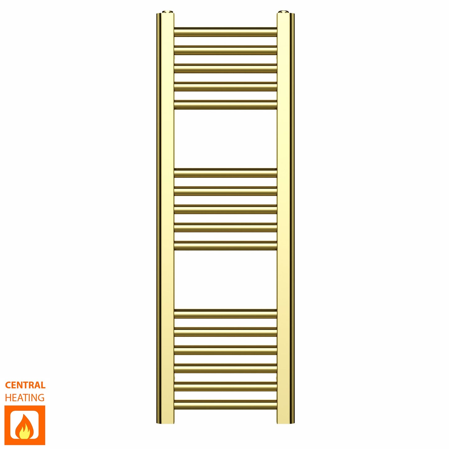 300mm Wide - Heated Towel Rail Radiator - Shiny Gold - Straight