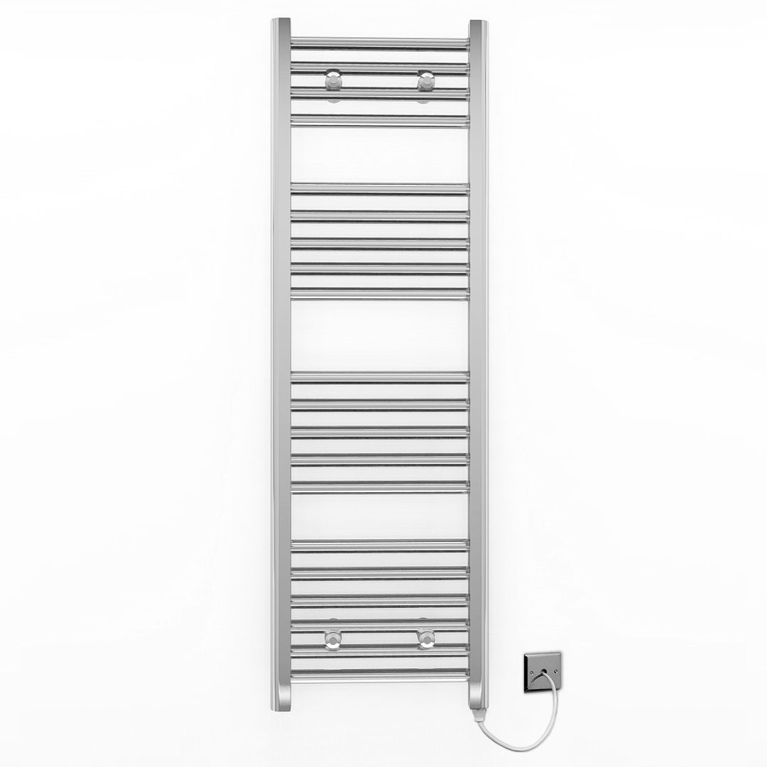 450mm x 1000mm Straight Chrome Electric Pre-Filled Heated Towel Rail Radiator