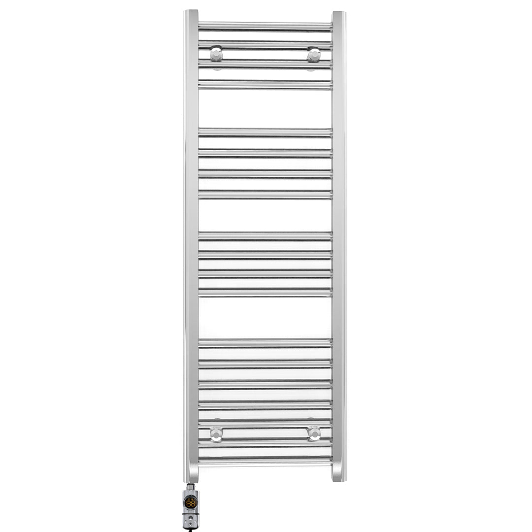 400mm x 1000mm Straight Chrome Electric Pre-Filled Heated Towel Rail Radiator