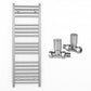 400mm Wide - Heated Towel Rail Radiator Chrome - Straight