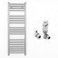 300mm Wide - Heated Towel Rail Radiator Chrome - Straight