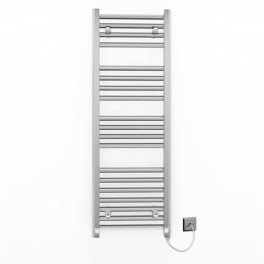 300mm x 1000mm Straight Chrome Electric Pre-Filled Heated Towel Rail Radiator