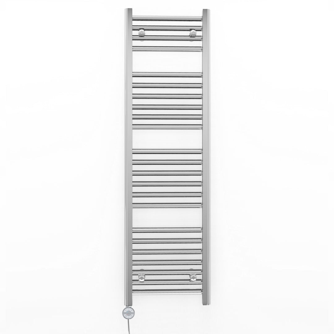 450mm Wide - Electric Heated Towel Rail Radiator - Flat Chrome - Straight