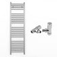 450mm x 1200mm Straight Chrome Heated Towel Rail Radiator
