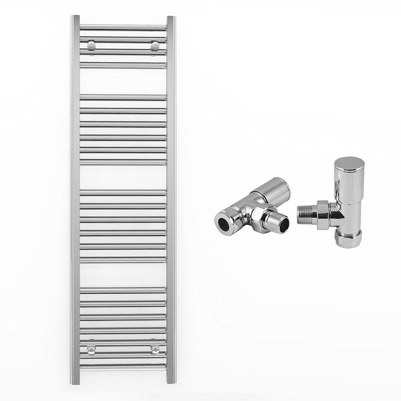 450mm x 1200mm Straight Chrome Heated Towel Rail Radiator