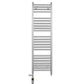 Dual Fuel 300mm x 1200mm Straight Chrome  Heated Towel Rail Radiator- (incl. Valves + Electric Heating Kit)