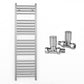 450mm x 1200mm Straight Chrome Heated Towel Rail Radiator