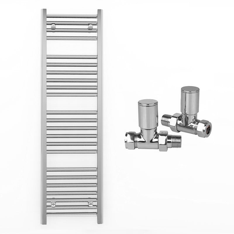 450mm x 1200mm Straight Chrome Heated Towel Rail Radiator