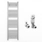 350mm Wide - Heated Towel Rail Radiator Chrome - Straight