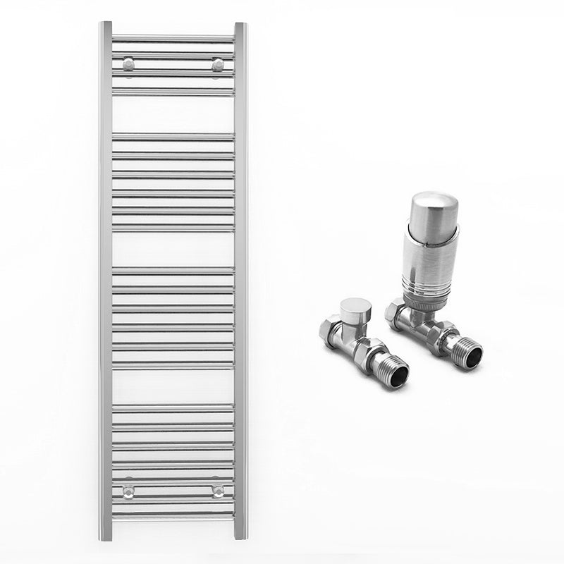 450mm x 1200mm Straight Chrome Heated Towel Rail Radiator