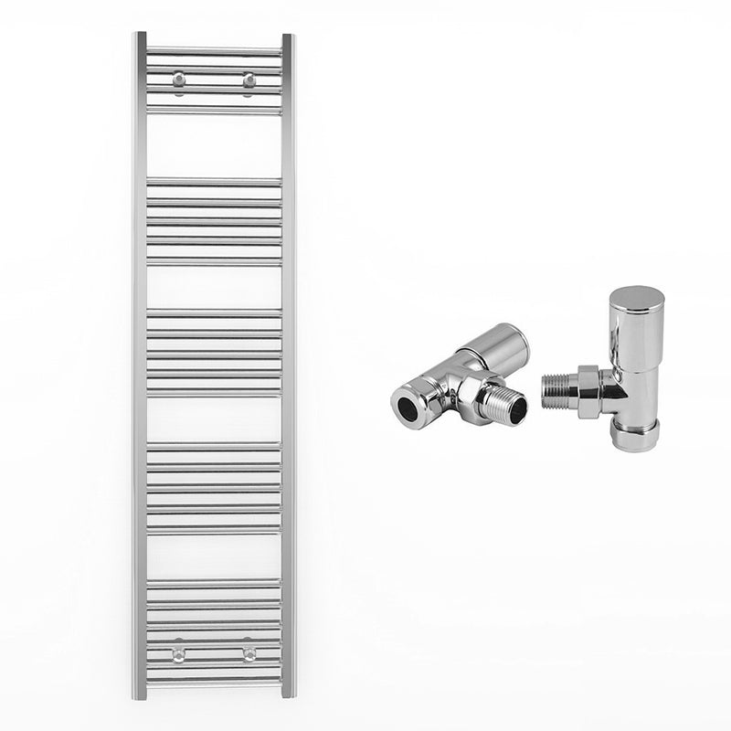 300mm Wide - Heated Towel Rail Radiator Chrome - Straight