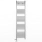 Dual Fuel 350mm x 1400mm Straight Chrome  Heated Towel Rail Radiator- (incl. Valves + Electric Heating Kit)