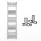 400mm x 1400mm Straight Chrome Heated Towel Rail Radiator