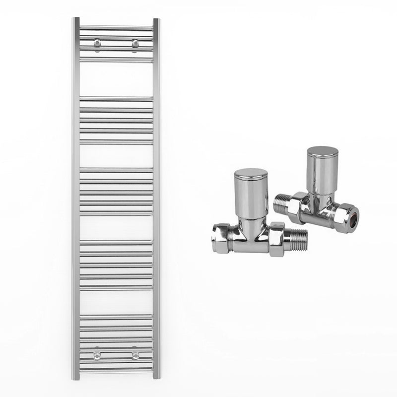 350mm x 1400mm Straight Chrome Heated Towel Rail Radiator