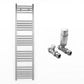 400mm x 1400mm Straight Chrome Heated Towel Rail Radiator