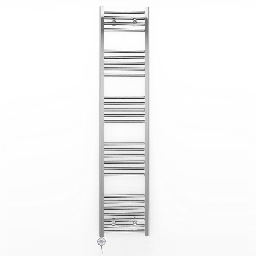 450mm Wide - Electric Heated Towel Rail Radiator - Flat Chrome - Straight