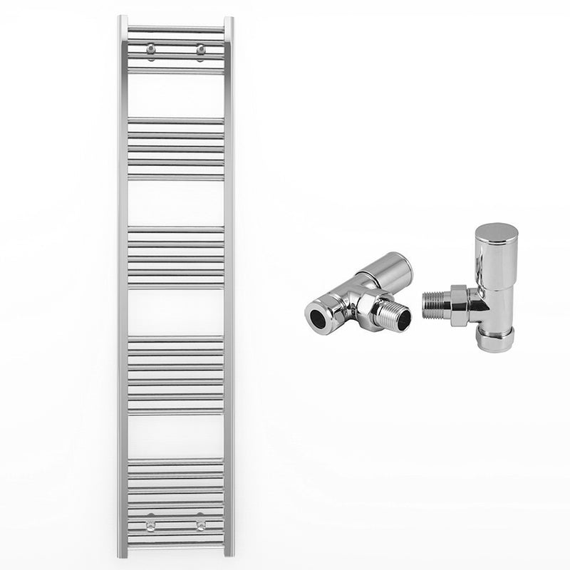 350mm Wide - Heated Towel Rail Radiator Chrome - Straight