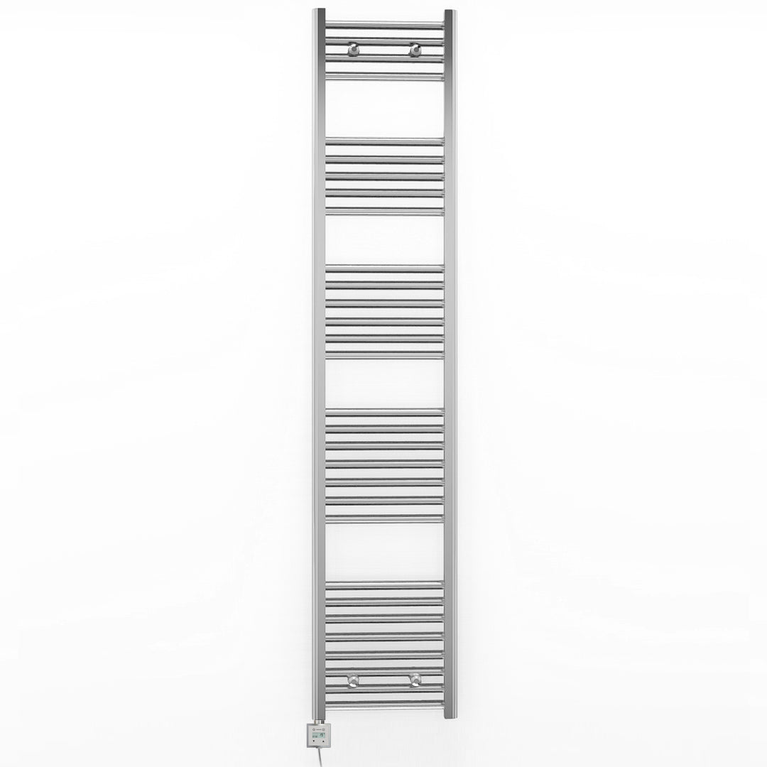 450mm Wide - Electric Heated Towel Rail Radiator - Flat Chrome - Straight