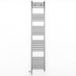 Dual Fuel 300mm x 1700mm Straight Chrome  Heated Towel Rail Radiator- (incl. Valves + Electric Heating Kit)