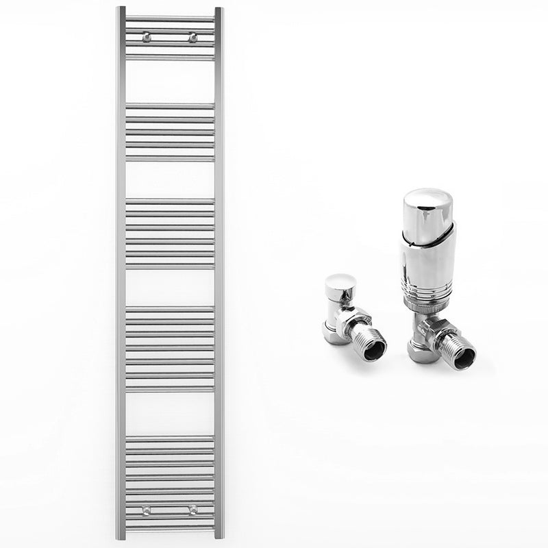 400mm Wide - Heated Towel Rail Radiator Chrome - Straight