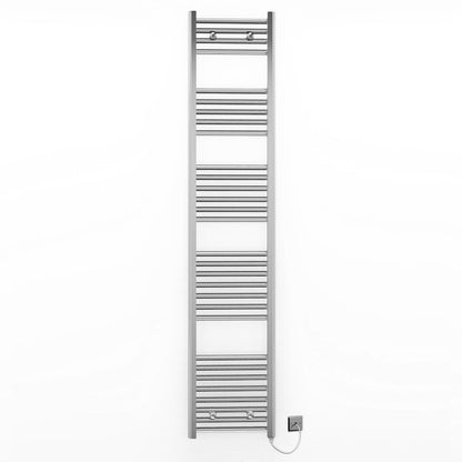 450mm x 1700mm Straight Chrome Electric Pre-Filled Heated Towel Rail Radiator