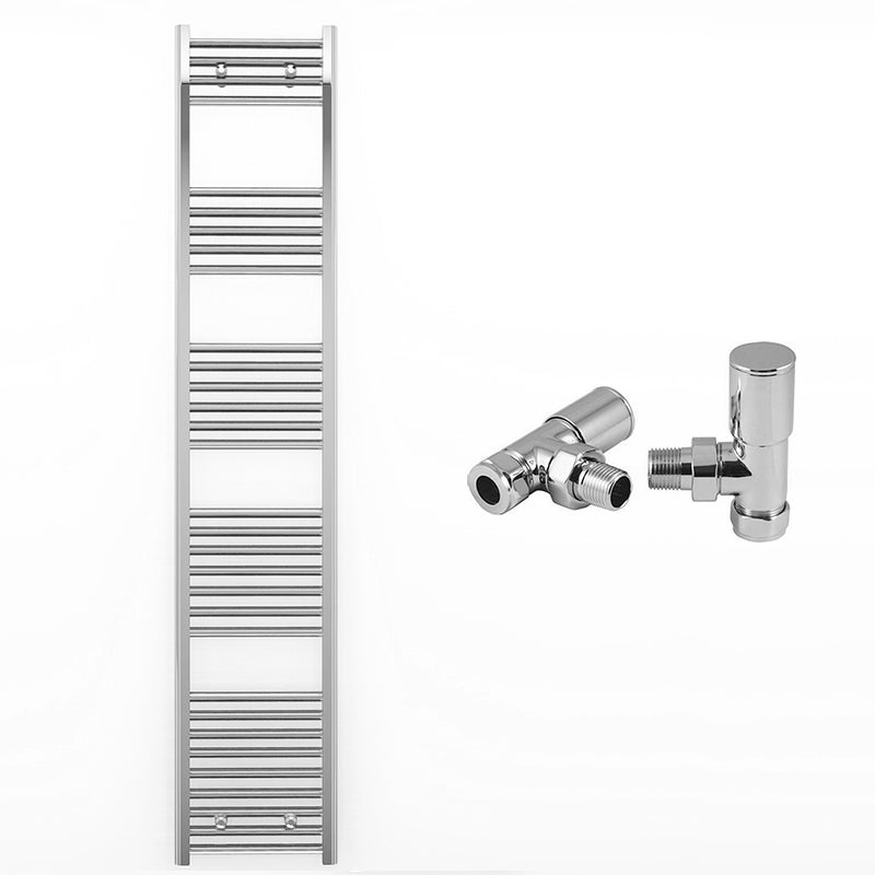 350mm Wide - Heated Towel Rail Radiator Chrome - Straight