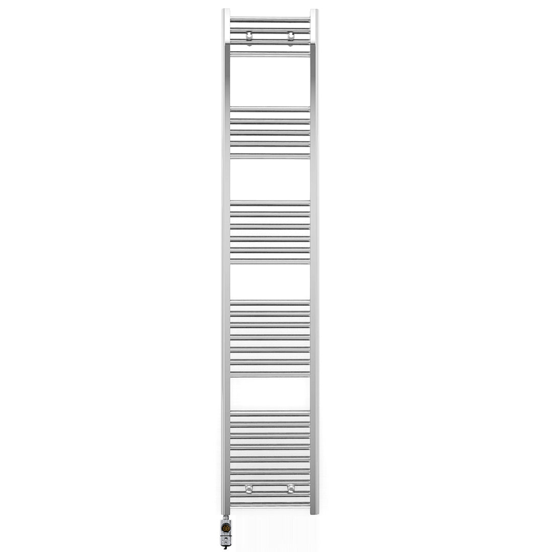 400mm x 1800mm Straight Chrome Electric Pre-Filled Heated Towel Rail Radiator