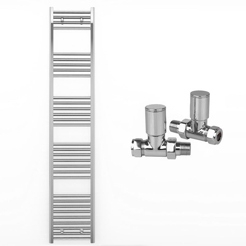 350mm Wide - Heated Towel Rail Radiator Chrome - Straight