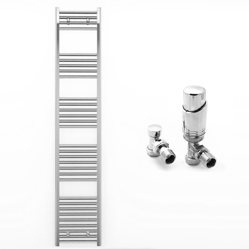 300mm Wide - Heated Towel Rail Radiator Chrome - Straight